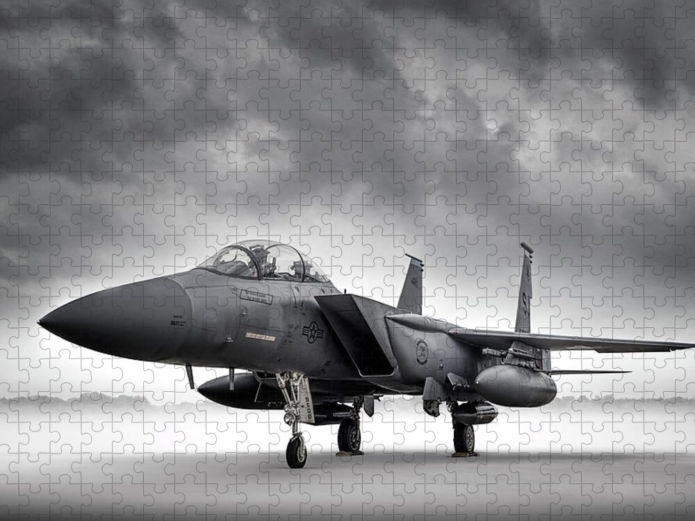 Usaf Jigsaw Puzzle featuring the digital art F-15 Strike Eagle by Douglas Pittman