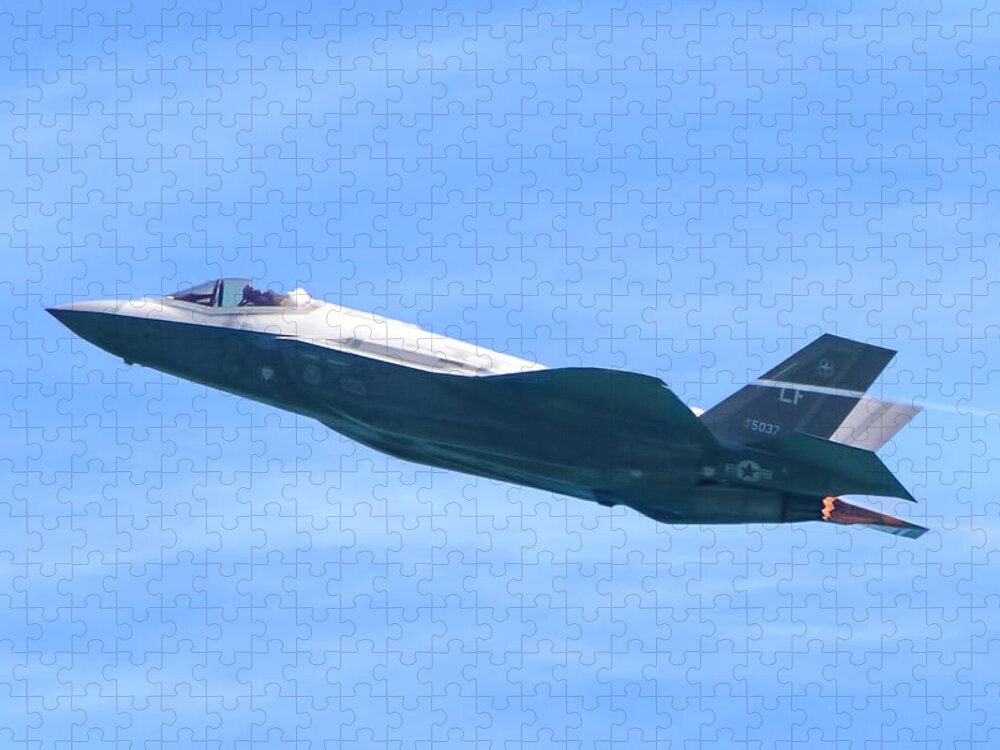 Air Force Jigsaw Puzzle featuring the photograph F-35 Joint Strike Fighter by Mark Andrew Thomas