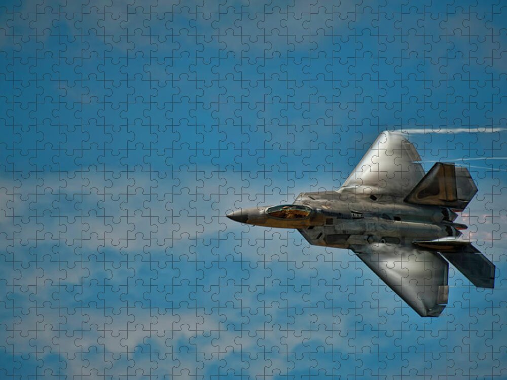 Hawaii Jigsaw Puzzle featuring the photograph F22 Raptor steals the show by Dan McManus