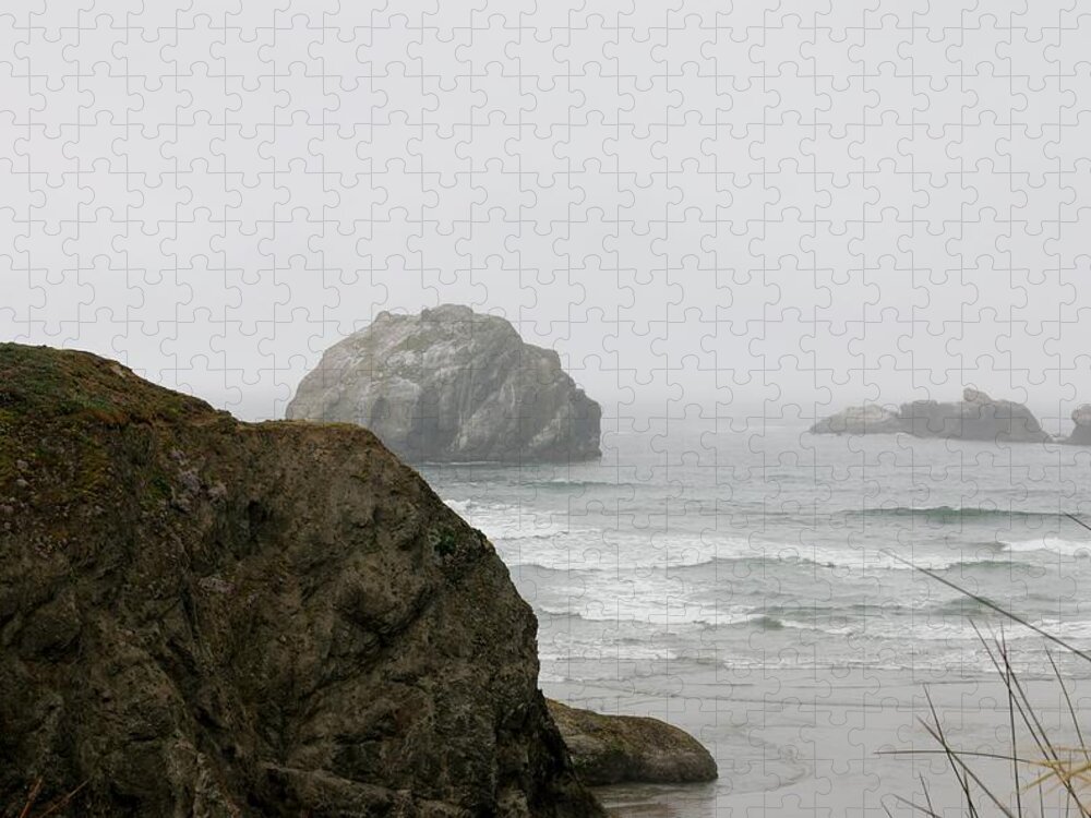 Face Rock Jigsaw Puzzle featuring the photograph Face in the Sea by Christy Pooschke