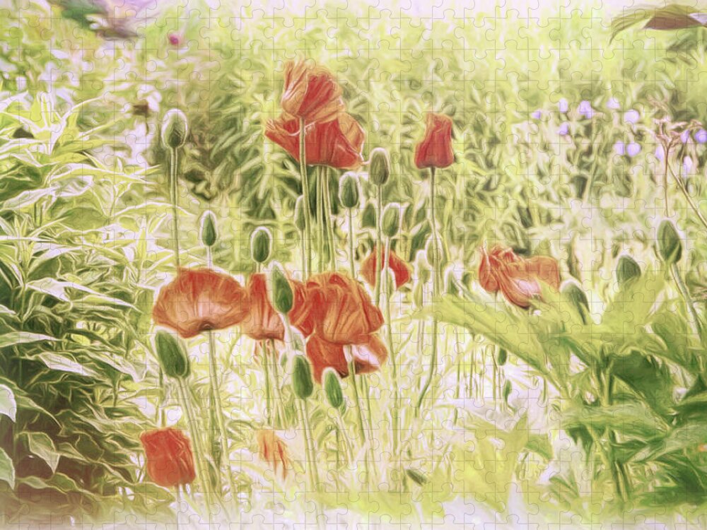 Poppy Flowers Jigsaw Puzzle featuring the photograph Fairy Garden 2 by Marilyn Wilson