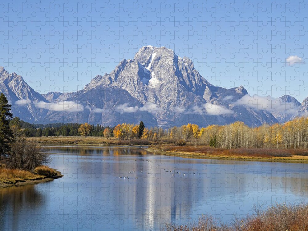 Tetons Jigsaw Puzzle featuring the photograph Fall at Teton -1 by Shirley Mitchell