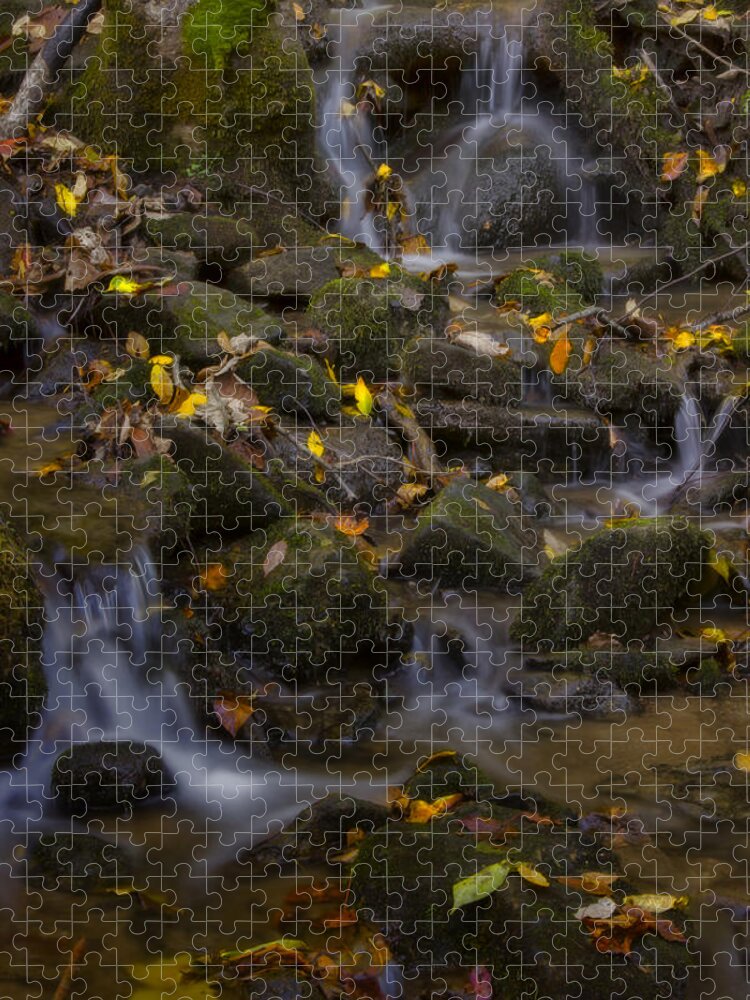 Water Jigsaw Puzzle featuring the photograph Fall Cascades by Ellen Heaverlo