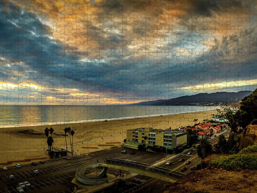 Sunset Jigsaw Puzzle featuring the photograph Fall Clouds Over The Bay by Gene Parks
