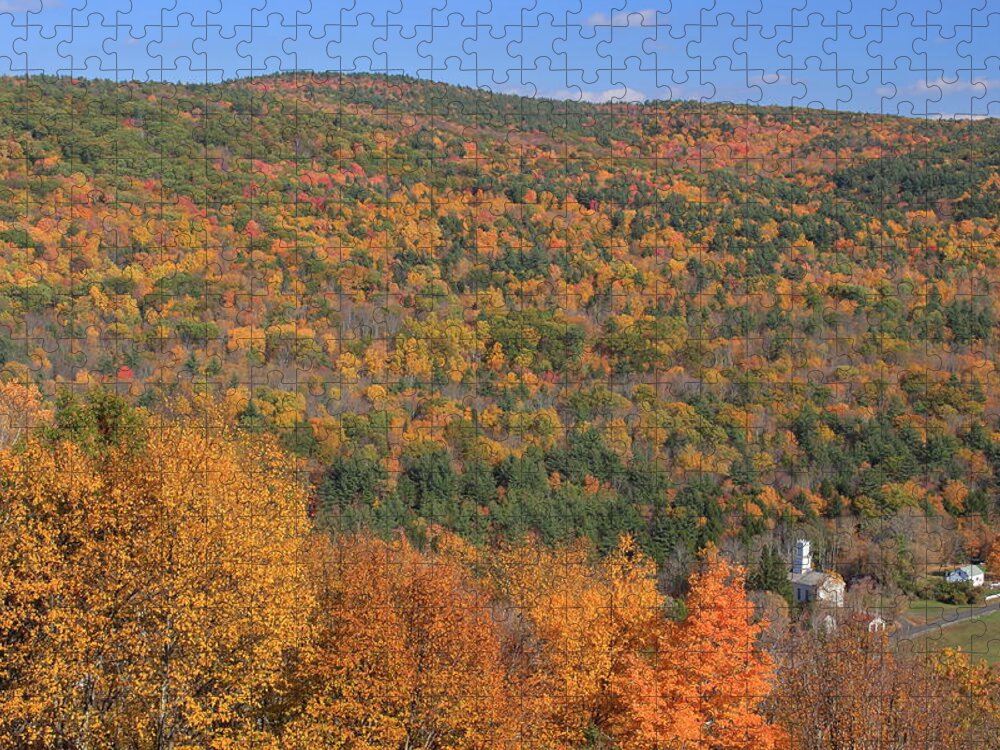 Autumn Jigsaw Puzzle featuring the photograph Fall Foliage on the Appalachian Trail Tyringham Cobble by John Burk