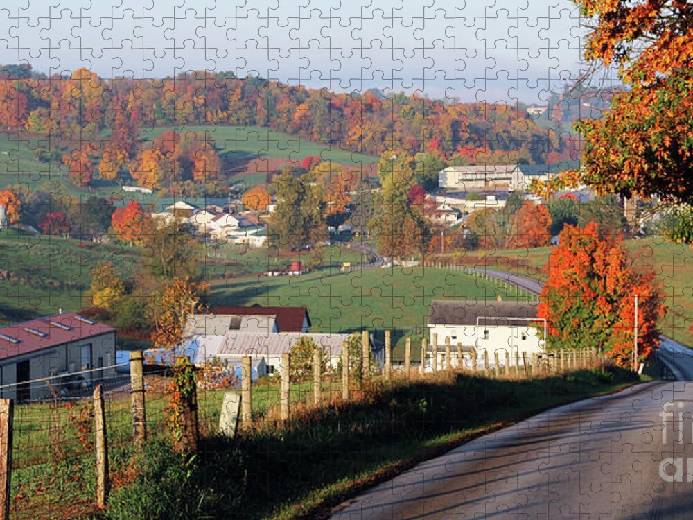 Amish Country Jigsaw Puzzle featuring the photograph Fall in Amish Country 5795 by Jack Schultz