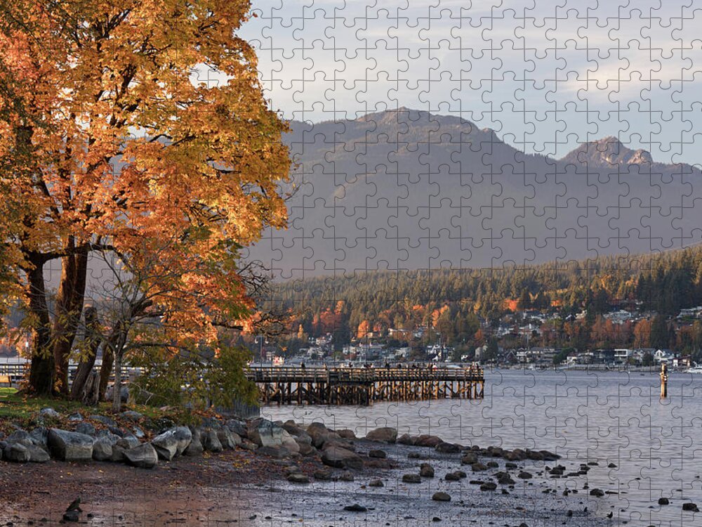 Autumn Jigsaw Puzzle featuring the photograph Fall Sunset at Rocky Point Park by Michael Russell
