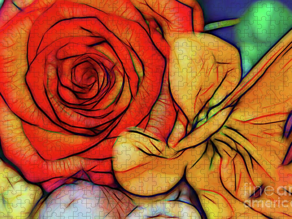 Rose Jigsaw Puzzle featuring the photograph Falling In Love with My Lily by Diana Mary Sharpton