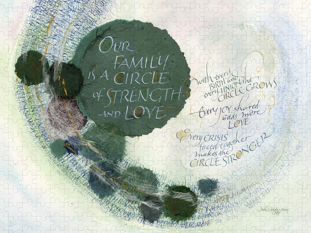 Adoption Jigsaw Puzzle featuring the painting Family Circle by Judy Dodds
