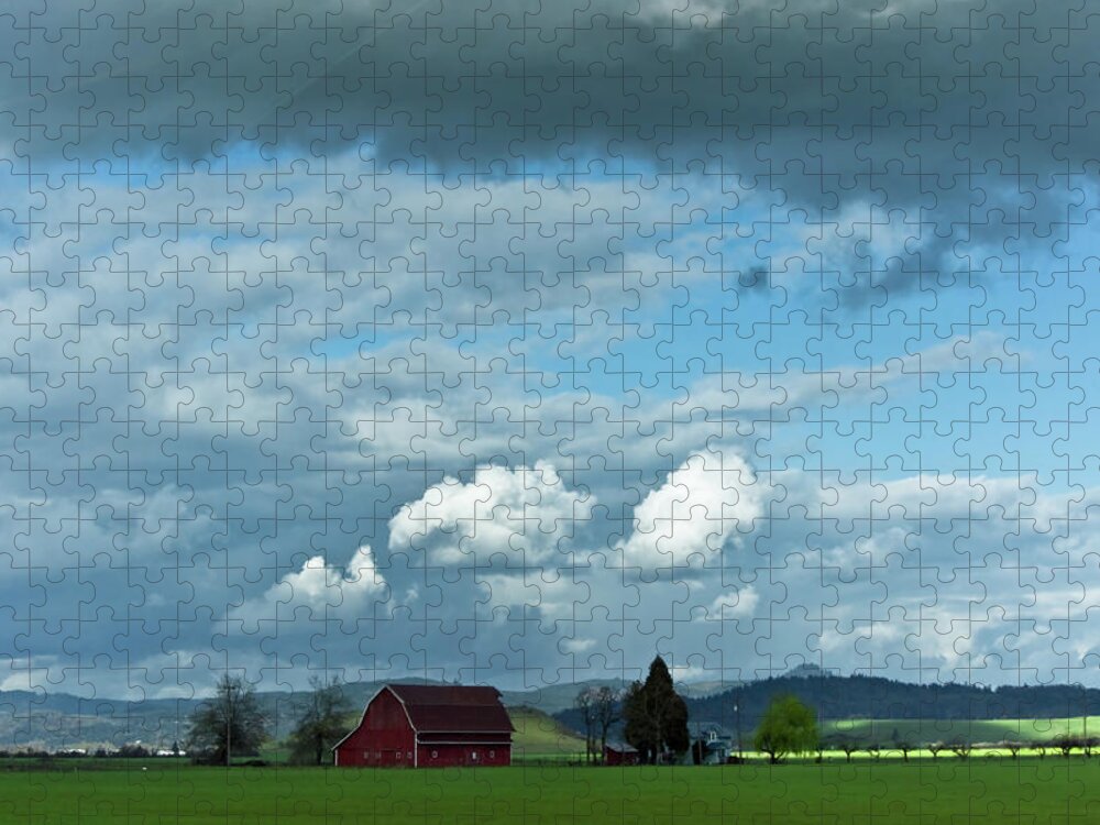 Adria Trail Jigsaw Puzzle featuring the photograph Farm Under the Sky by Adria Trail