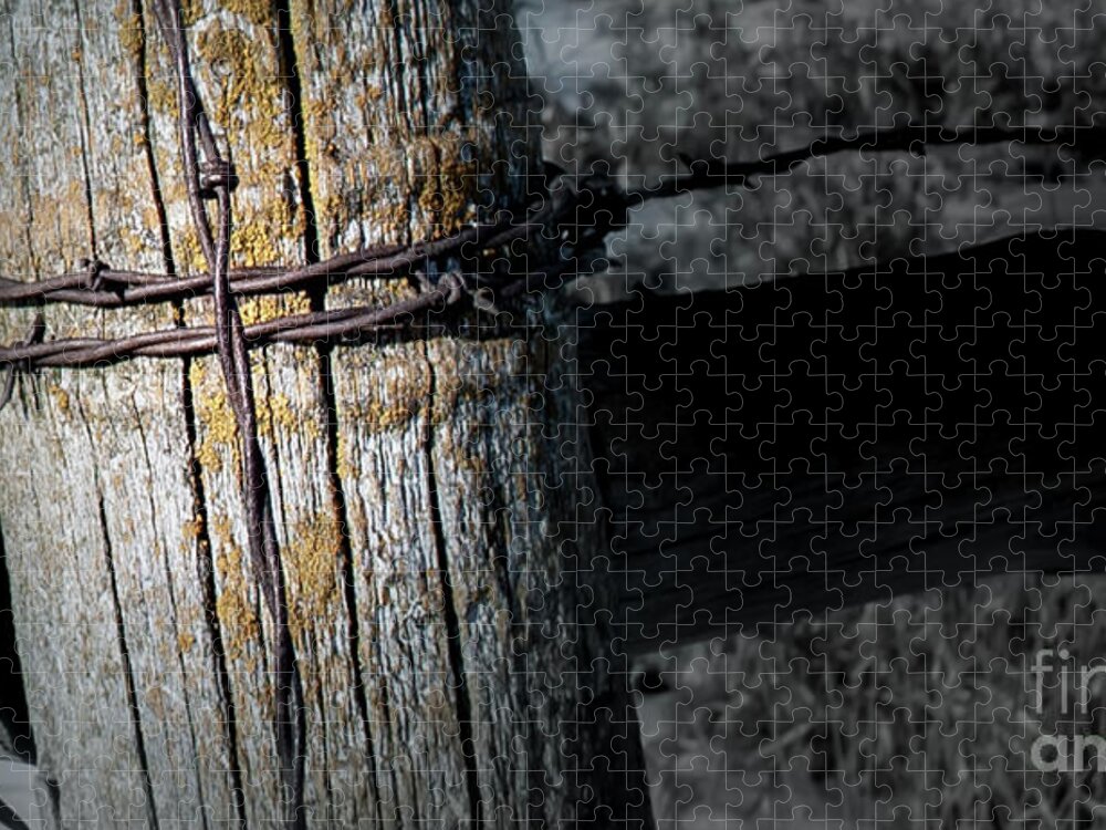 Cross Jigsaw Puzzle featuring the photograph Farming Cross by Troy Stapek