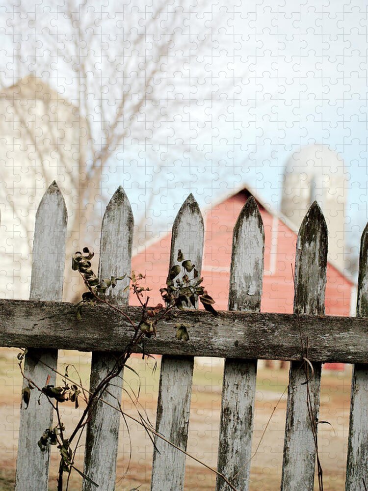 Picket Fence Jigsaw Puzzle featuring the photograph Fenceline by Troy Stapek