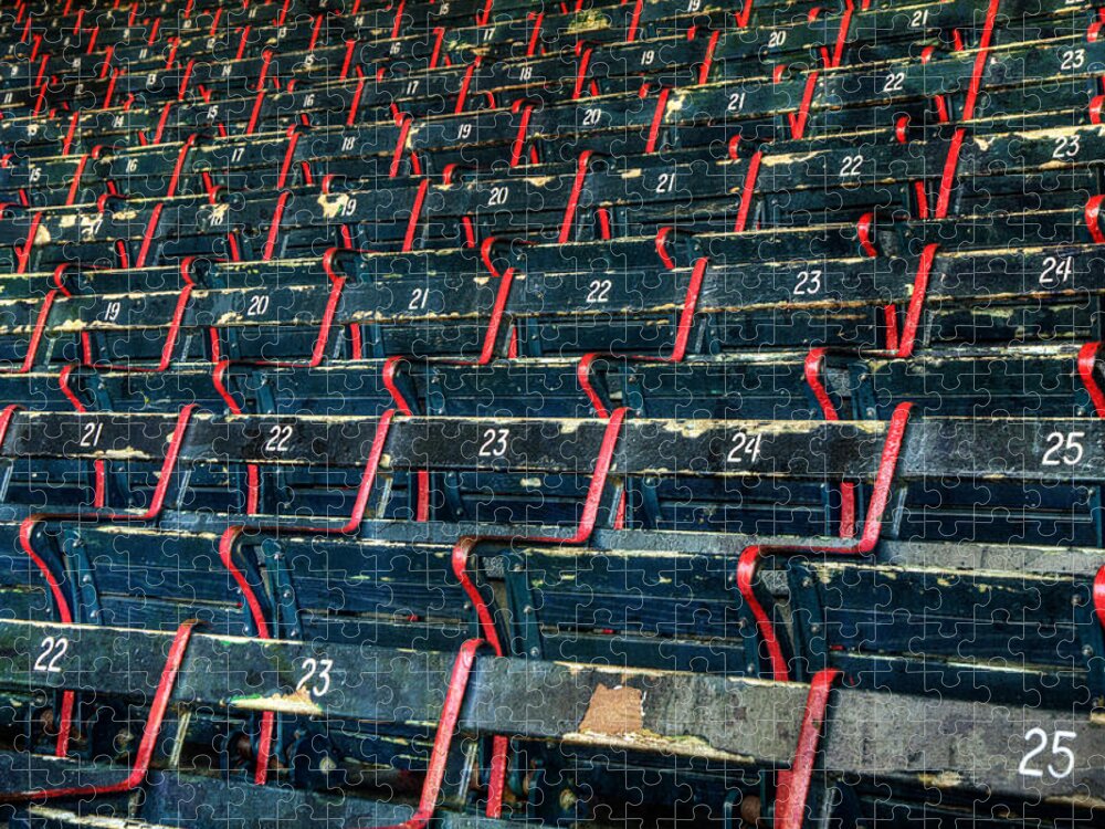 Boston Red Sox Jigsaw Puzzle featuring the photograph Fenway Park Grandstand Seats by Joann Vitali