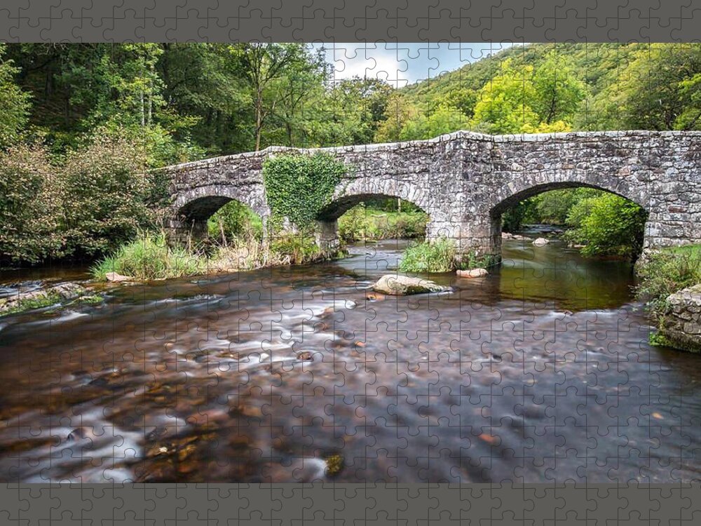 Fingle Bridge Jigsaw Puzzle featuring the photograph Fingle Bridge Dartmoor Devon, England by Mackenzie Moulton