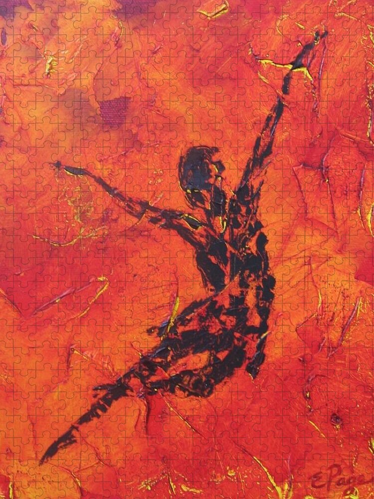 Dance Jigsaw Puzzle featuring the painting Fire Dancer by Emily Page