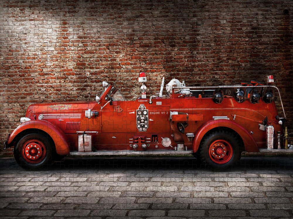 Fireman Jigsaw Puzzle featuring the photograph Fireman - FGP Engine No2 by Mike Savad