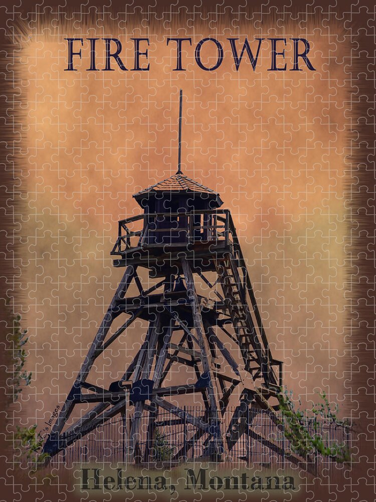 Fire Tower Jigsaw Puzzle featuring the digital art Firetower Poster by Kae Cheatham