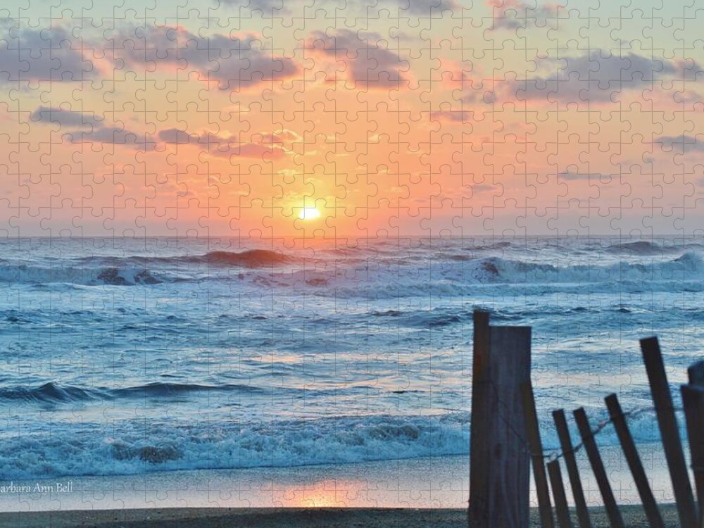Obx Sunrise Jigsaw Puzzle featuring the photograph First day of Spring by Barbara Ann Bell