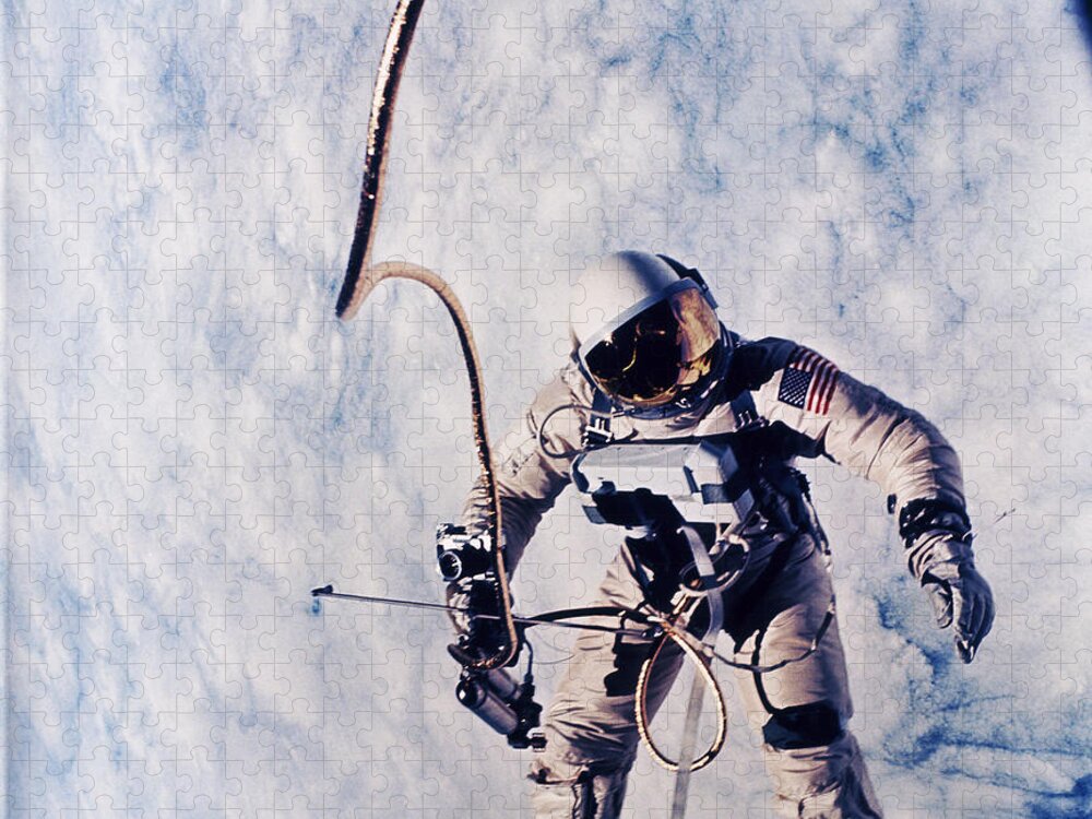 Extravehicular Activity Jigsaw Puzzle featuring the photograph First Spacewalk by Nasa