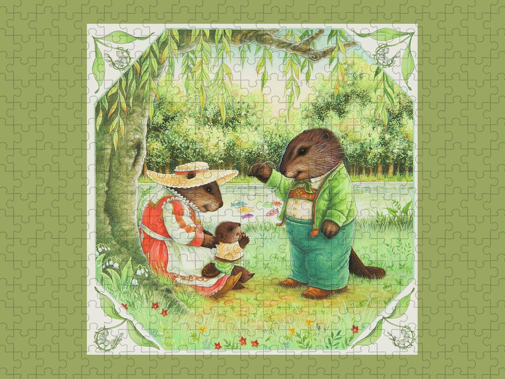 Beavers Jigsaw Puzzle featuring the painting First Steps by Lynn Bywaters