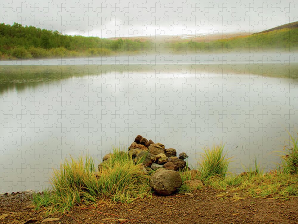 Sagebrush Jigsaw Puzzle featuring the photograph Fish lake by Kunal Mehra