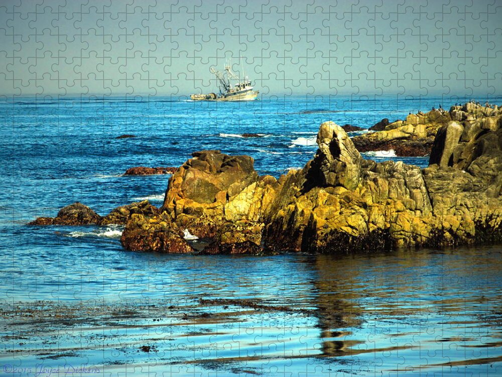 Monterey-bay Jigsaw Puzzle featuring the photograph Fishing Monterey Bay CA by Joyce Dickens
