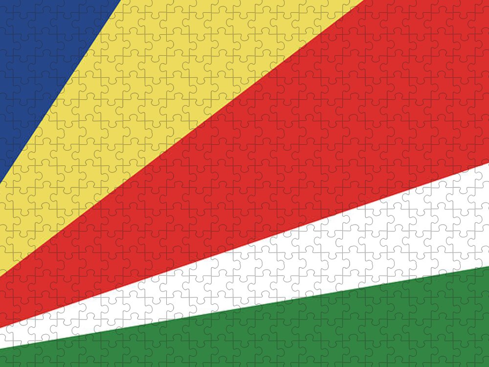 Africa Jigsaw Puzzle featuring the digital art Flag of Seychelles by Roy Pedersen