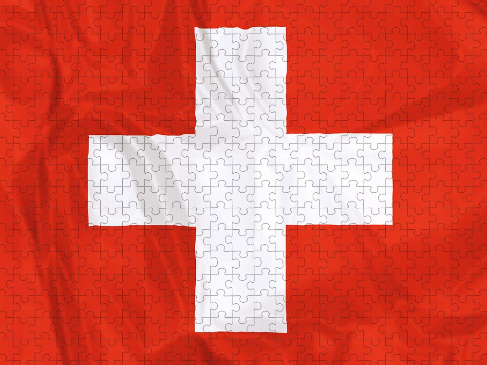 Switzerland Jigsaw Puzzle featuring the photograph Flag of Switzerland by Benny Marty