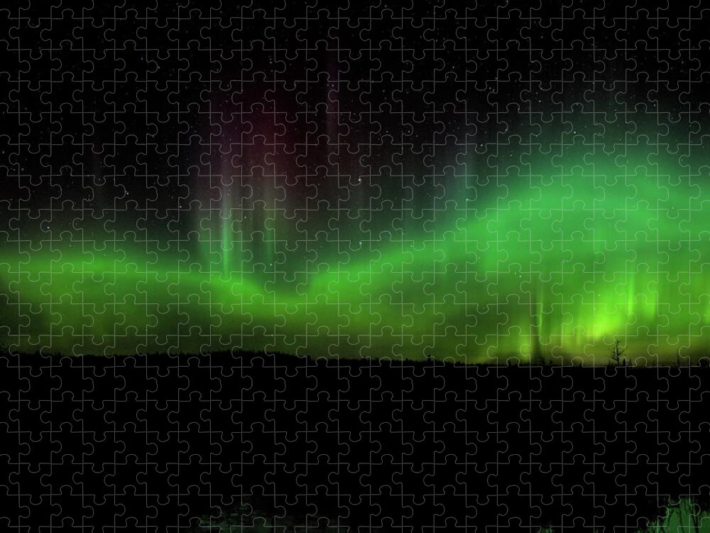 Aurora Borealis Jigsaw Puzzle featuring the photograph Flames In The Big Dipper by Dale Kauzlaric