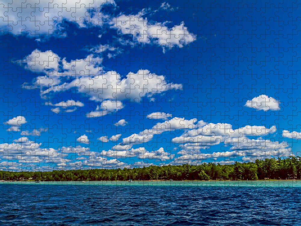 Higgins Lake Jigsaw Puzzle featuring the photograph Flat Bottom Floaters by Joe Holley