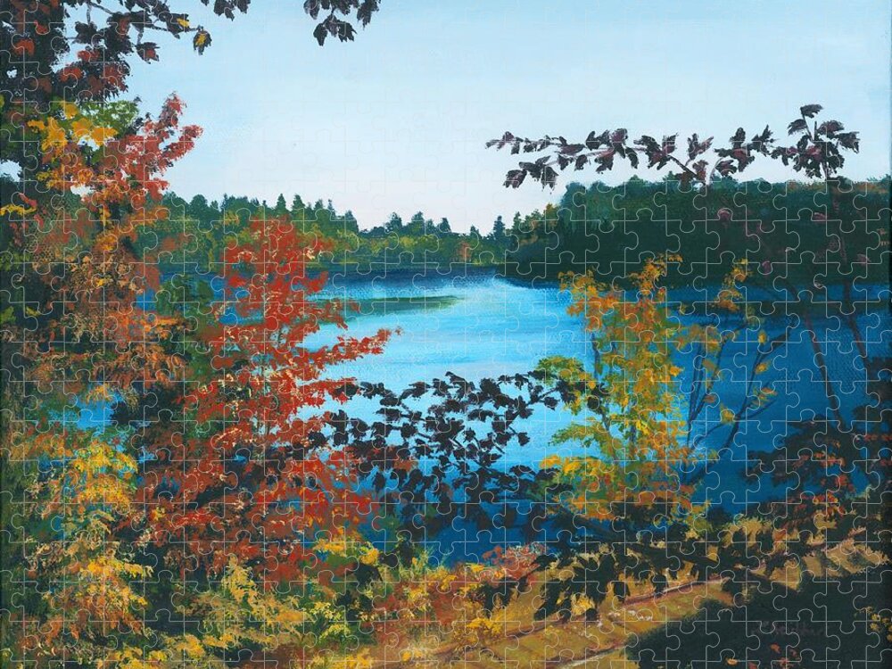 Floodwood Jigsaw Puzzle featuring the painting Floodwood by Lynne Reichhart