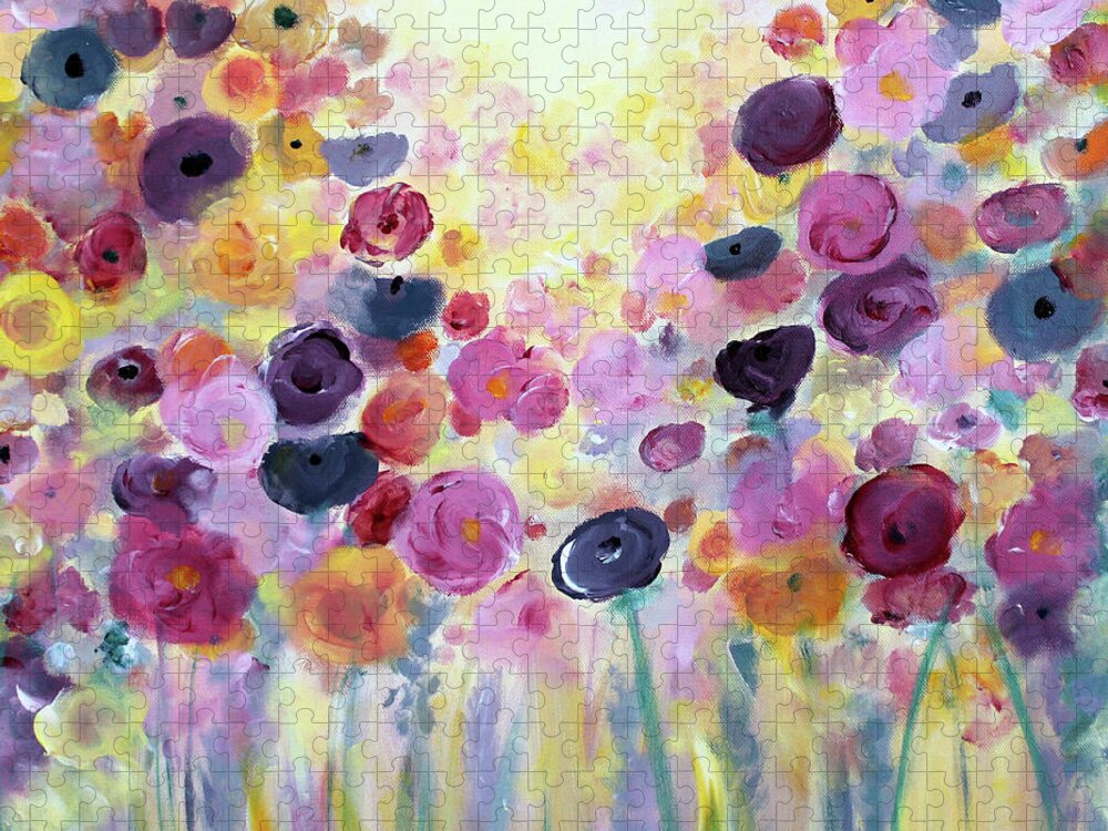 Floral Jigsaw Puzzle featuring the painting Floral Splendor III by Stacey Zimmerman