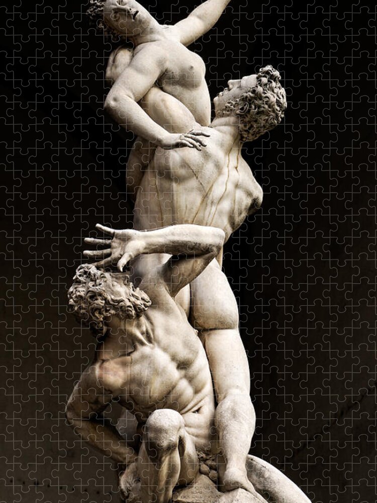 Florence Jigsaw Puzzle featuring the photograph Florence - rape of the sabine women by Weston Westmoreland