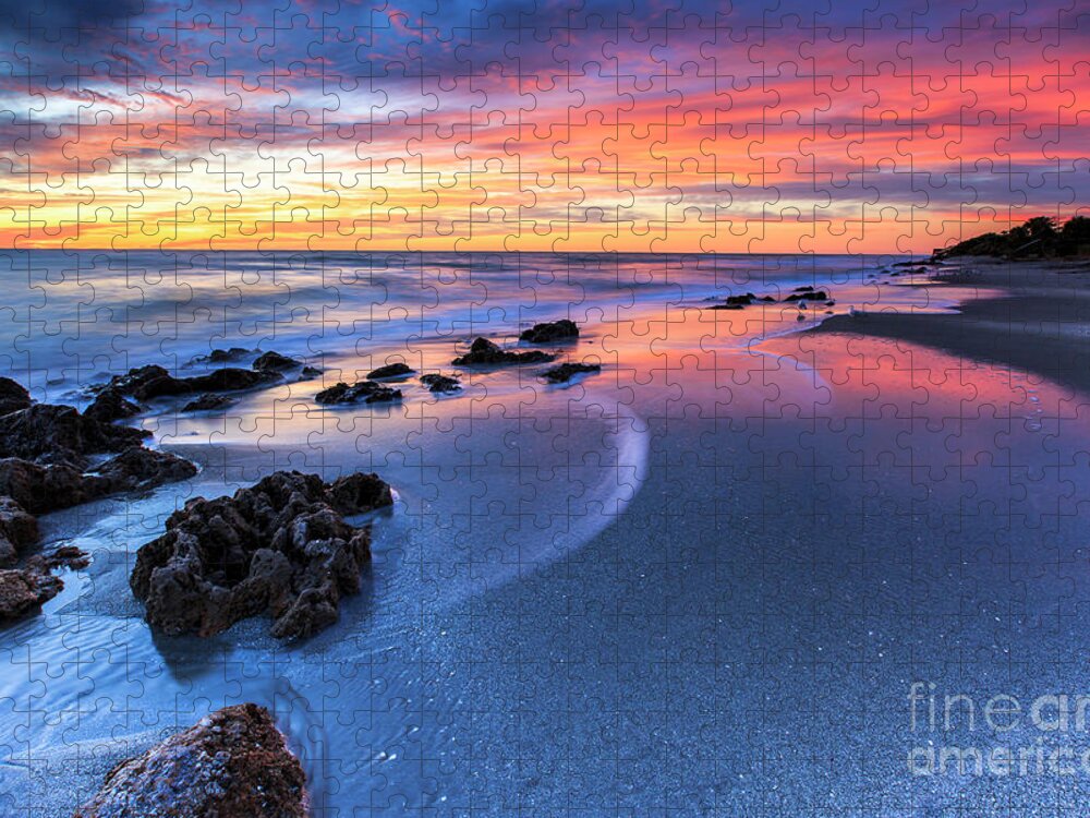 Casperson Beach Jigsaw Puzzle featuring the photograph Florida Beach Sunset 4 by Ben Graham