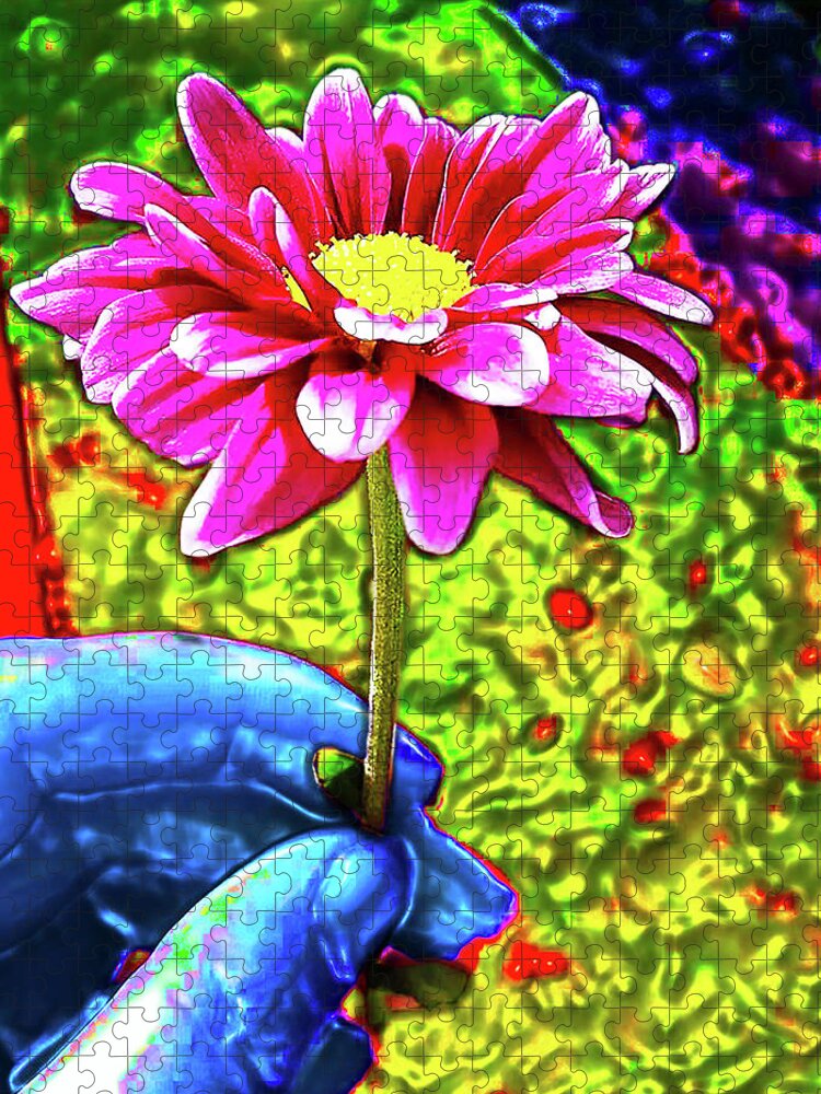 Flower Jigsaw Puzzle featuring the digital art Flower 3 by Meghan Elizabeth
