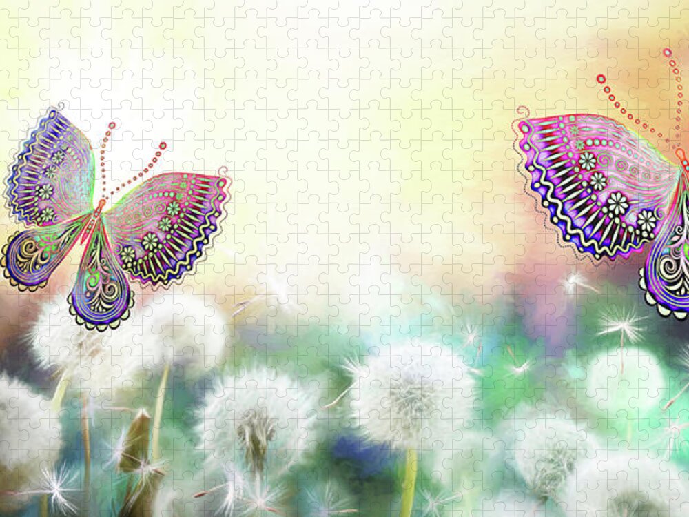 Butterfly Jigsaw Puzzle featuring the photograph Flutterby Fantasy by Bill and Linda Tiepelman
