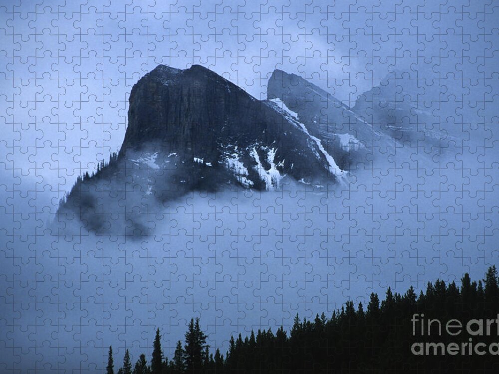 Alberta Jigsaw Puzzle featuring the photograph Fog and Clouds by Sandra Bronstein