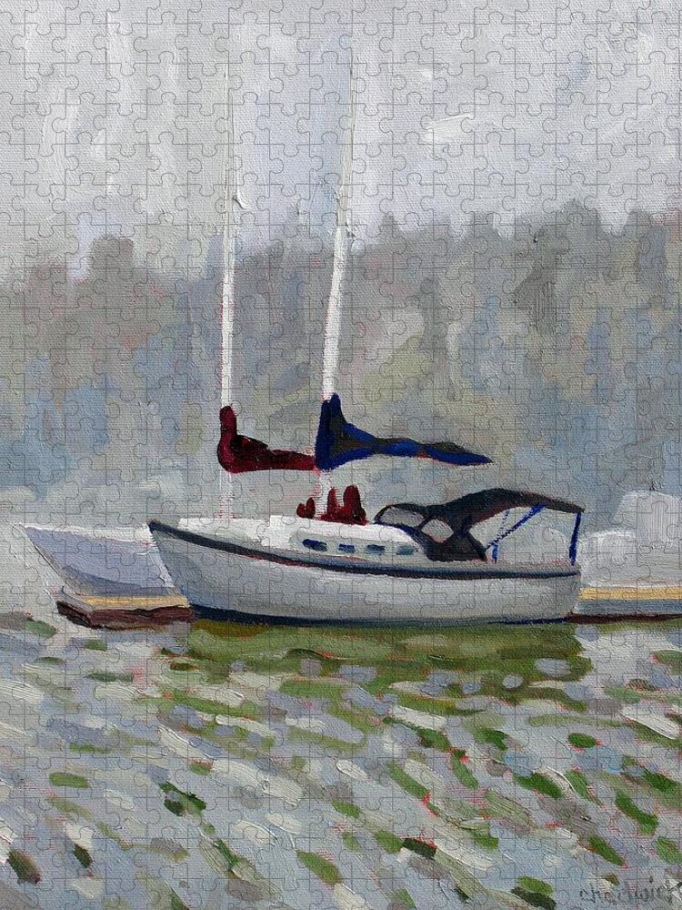 895 Jigsaw Puzzle featuring the painting Fogged In by Phil Chadwick