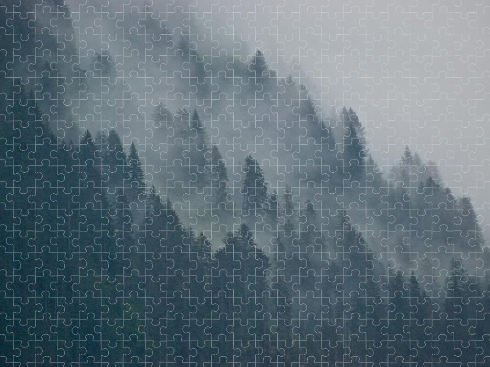 Alaska Jigsaw Puzzle featuring the photograph Foggy Mountain Ridge by Eric Tressler