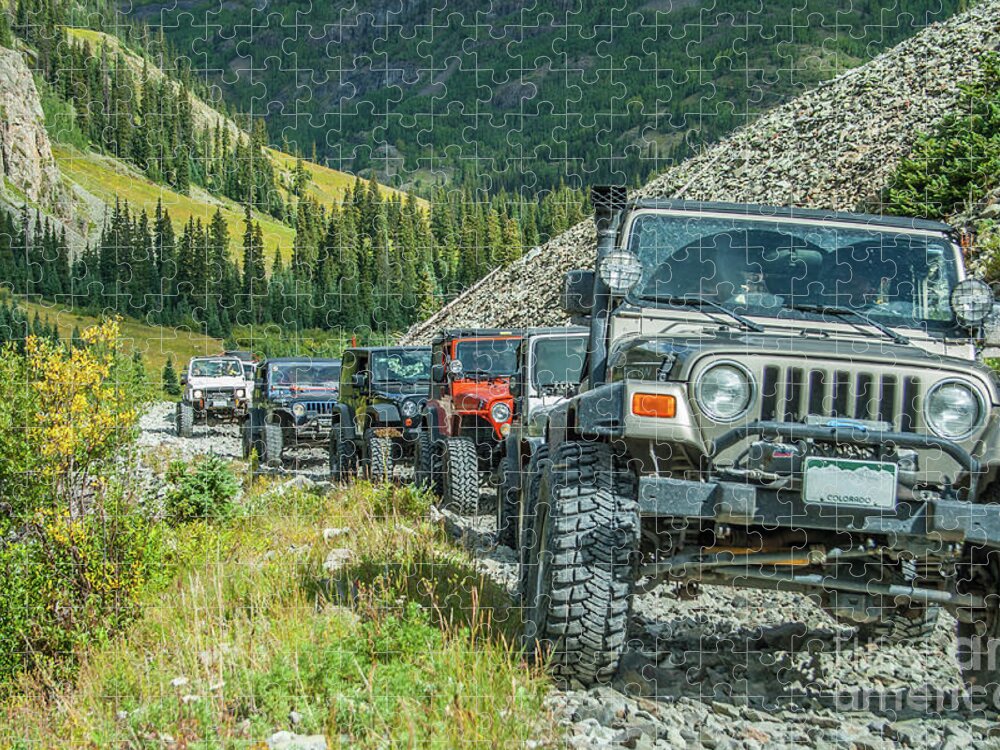 Jeep Jigsaw Puzzle featuring the photograph Follow The Leader by Tony Baca