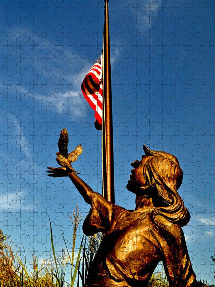 Flag Jigsaw Puzzle featuring the photograph For Our Fallen by George Bostian