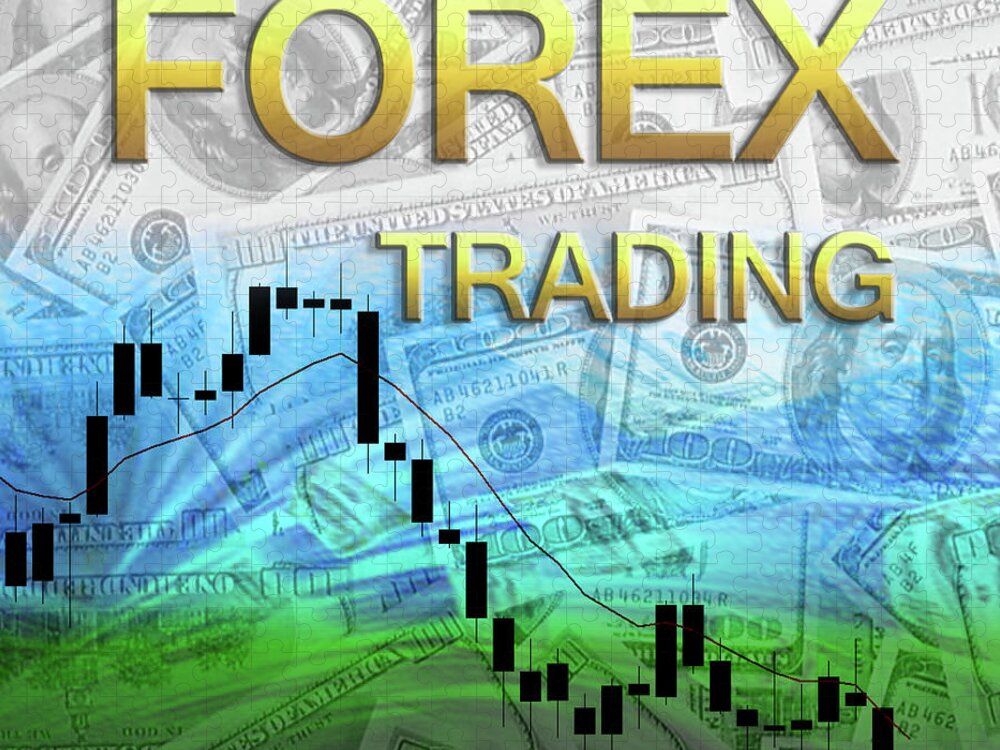 Forex Jigsaw Puzzle featuring the digital art Forex Trading 1b by Walter Herrit