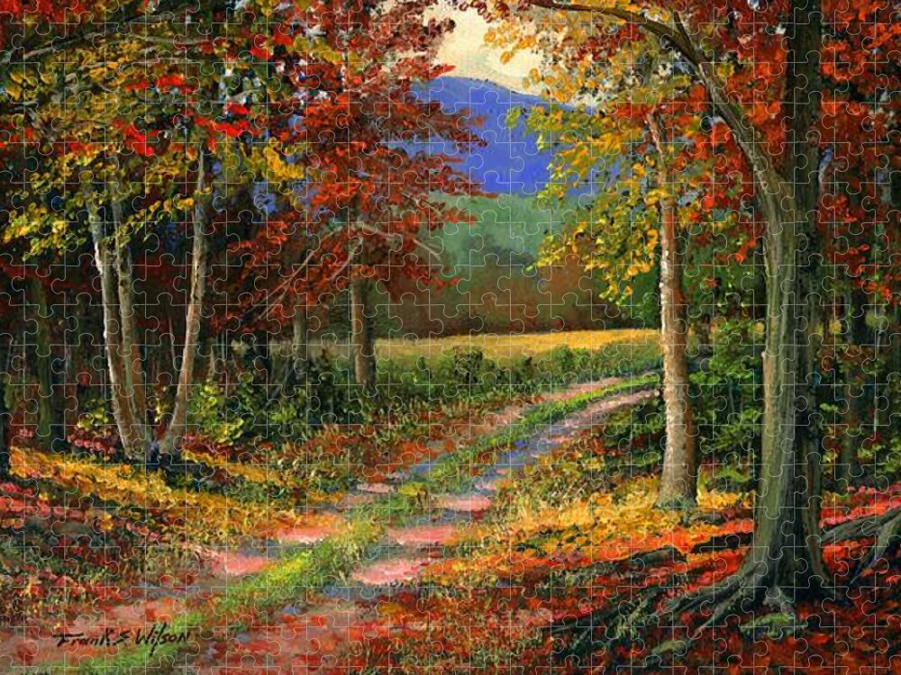 Forgotten Road Puzzle featuring the painting Forgotten Road by Frank Wilson