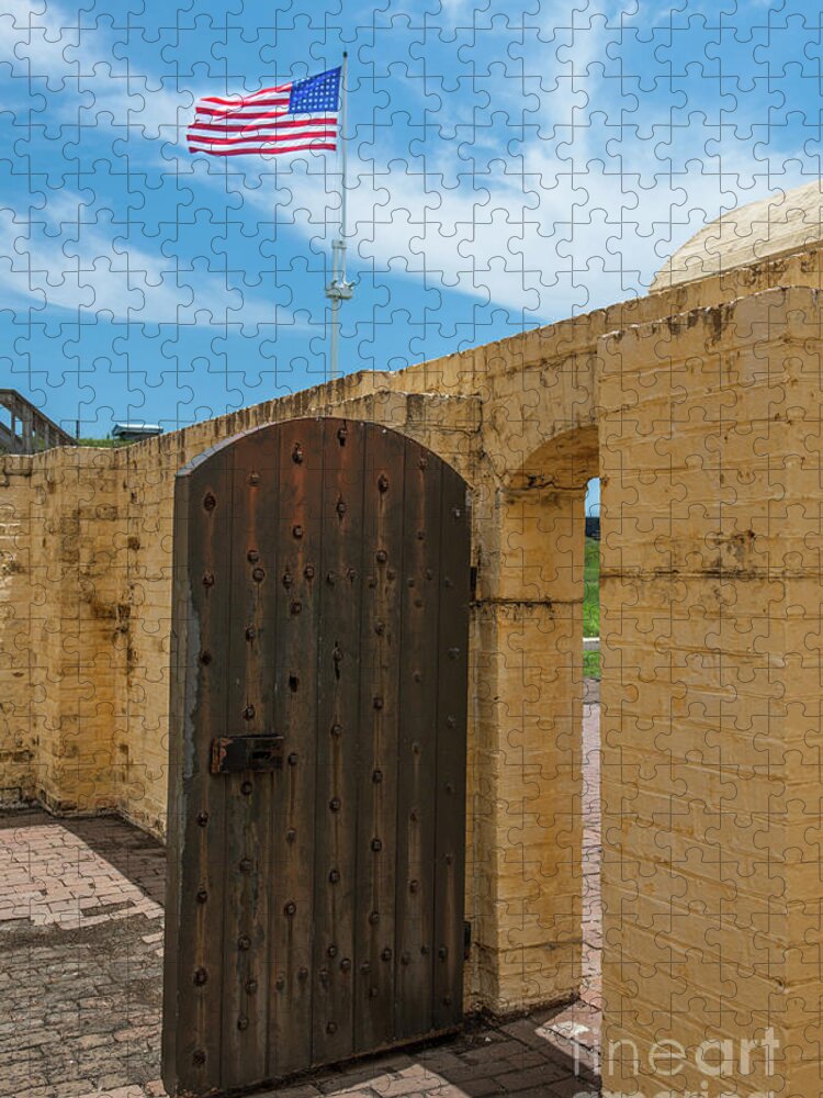 Stars And Stripes Jigsaw Puzzle featuring the photograph Fort Moultrie on Sullivan's Island South Carolina by Dale Powell