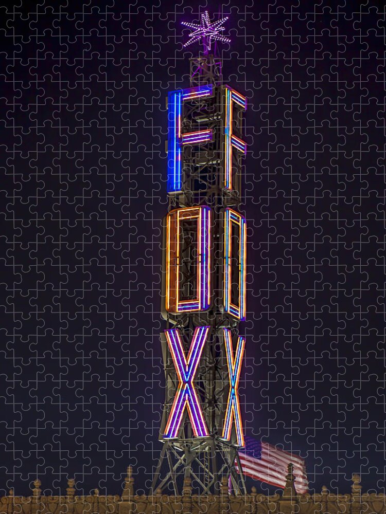 Fox Jigsaw Puzzle featuring the photograph Fox Theatre Detroit by Nicholas Grunas