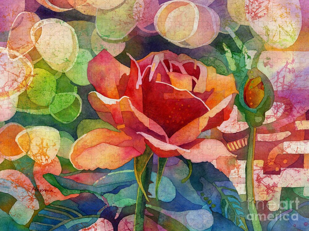 Rose Jigsaw Puzzle featuring the painting Fragrant Roses by Hailey E Herrera