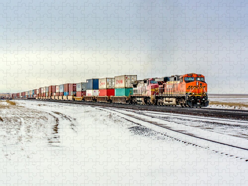 Locomotive Jigsaw Puzzle featuring the photograph Freight Train by Todd Klassy