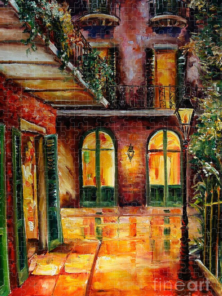 New Orleans Jigsaw Puzzle featuring the painting French Quarter Alley by Diane Millsap