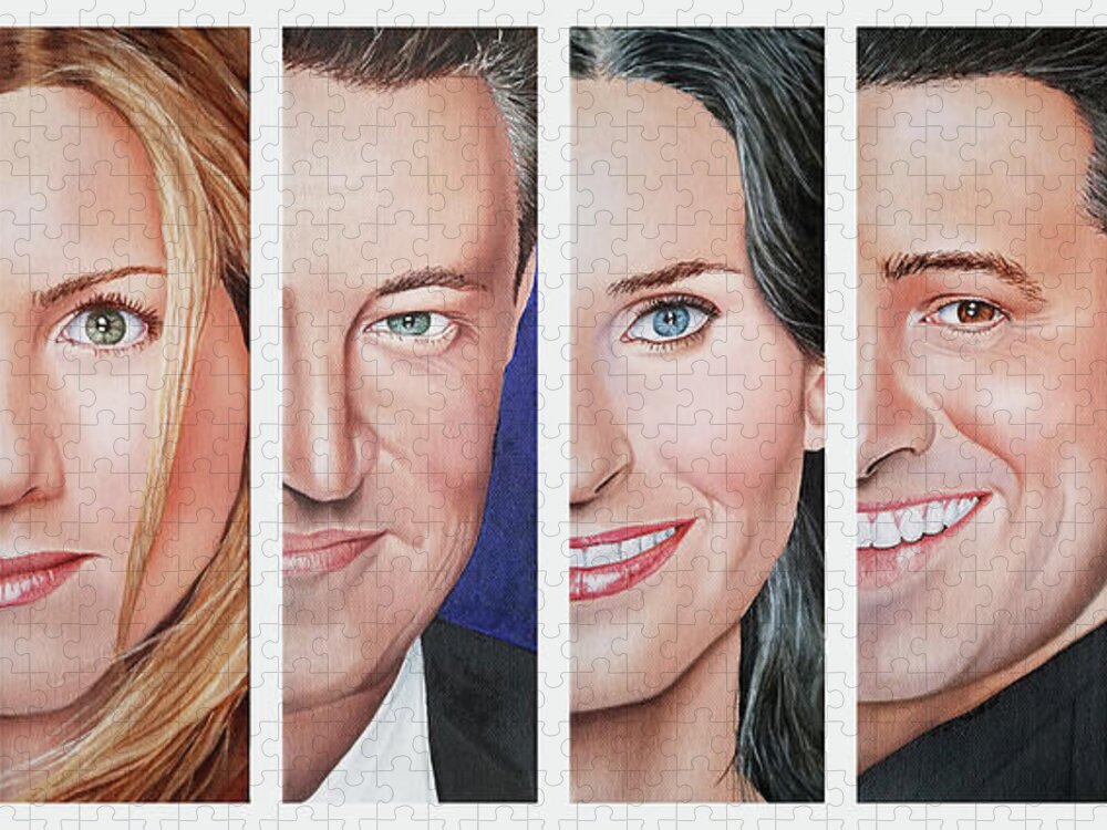 Friends Tv Show Jigsaw Puzzle featuring the painting Friends Set One by Vic Ritchey