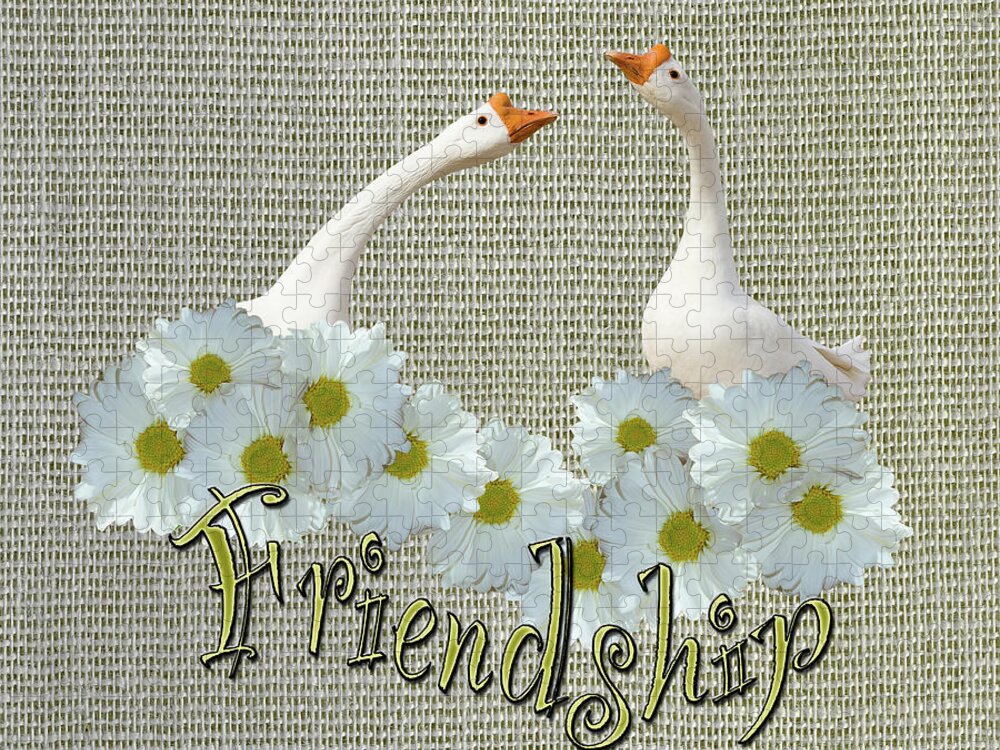 Geese Jigsaw Puzzle featuring the photograph Friendship by Phyllis Denton